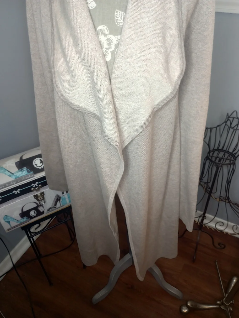 Chico's Women's Open-Front Shawl Collar Cardigan - Light Taupe